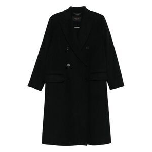 PALTO Women's Double-Breasted Wool Blend Coat Women BLACK Coats & Jackets